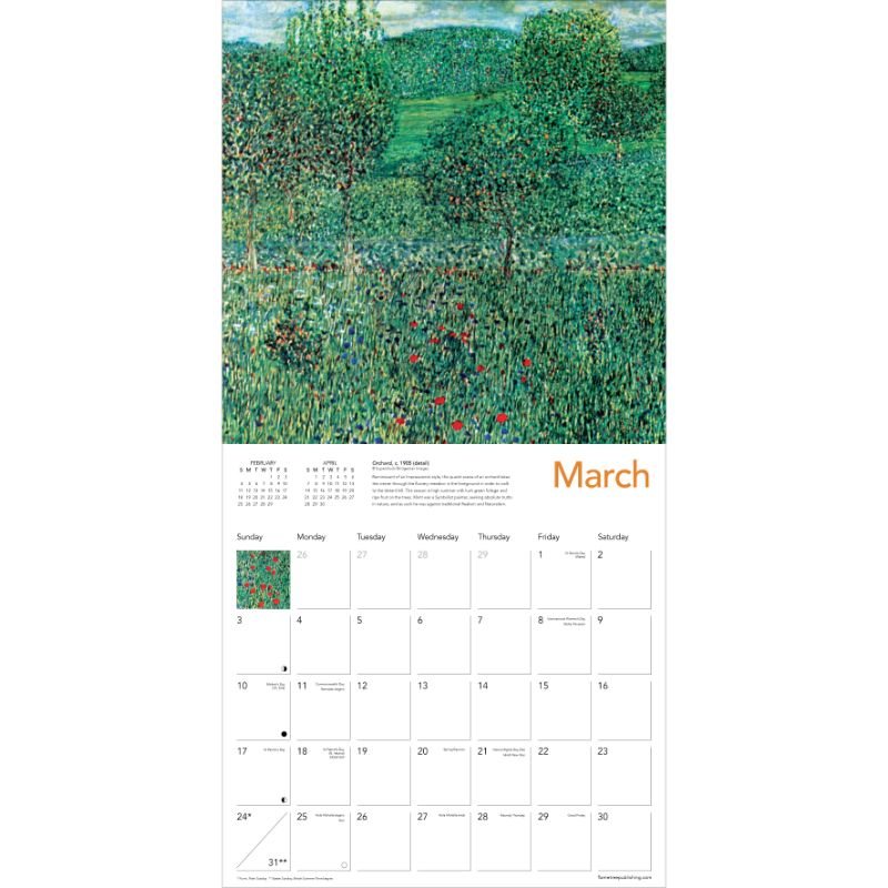 Klimt Landscapes Wall Calendar 2024 (Art Calendar) by Flame Tree Studio