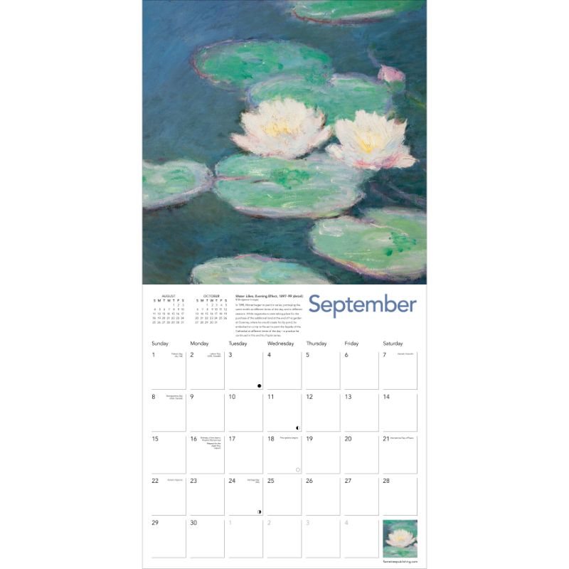 Waterlilies Wall Calendar 2024 (Art Calendar) by Flame Tree