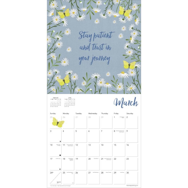 A Year of Lovely Quotes Wall Calendar 2024 (Art Calendar) by Flame Tree