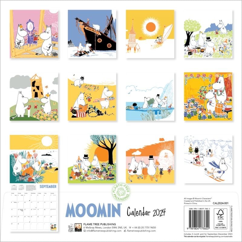 Moomin Wall Calendar 2024 (Art Calendar) by Flame Tree Studio Waterstones
