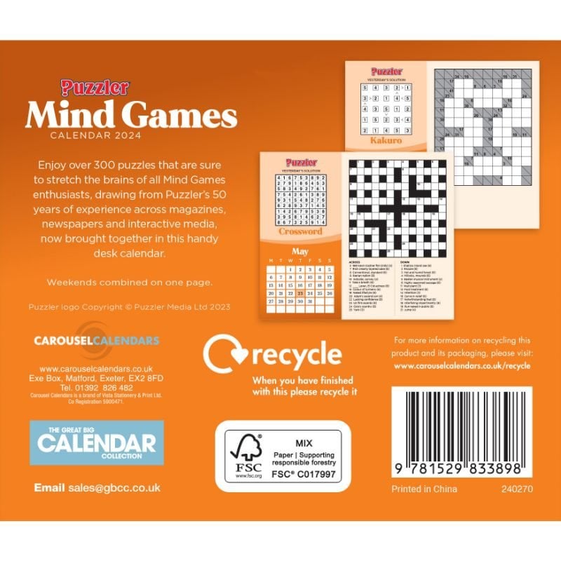 2024 Puzzler Mind Games Boxed Calendar Waterstones   00281456 800x800 