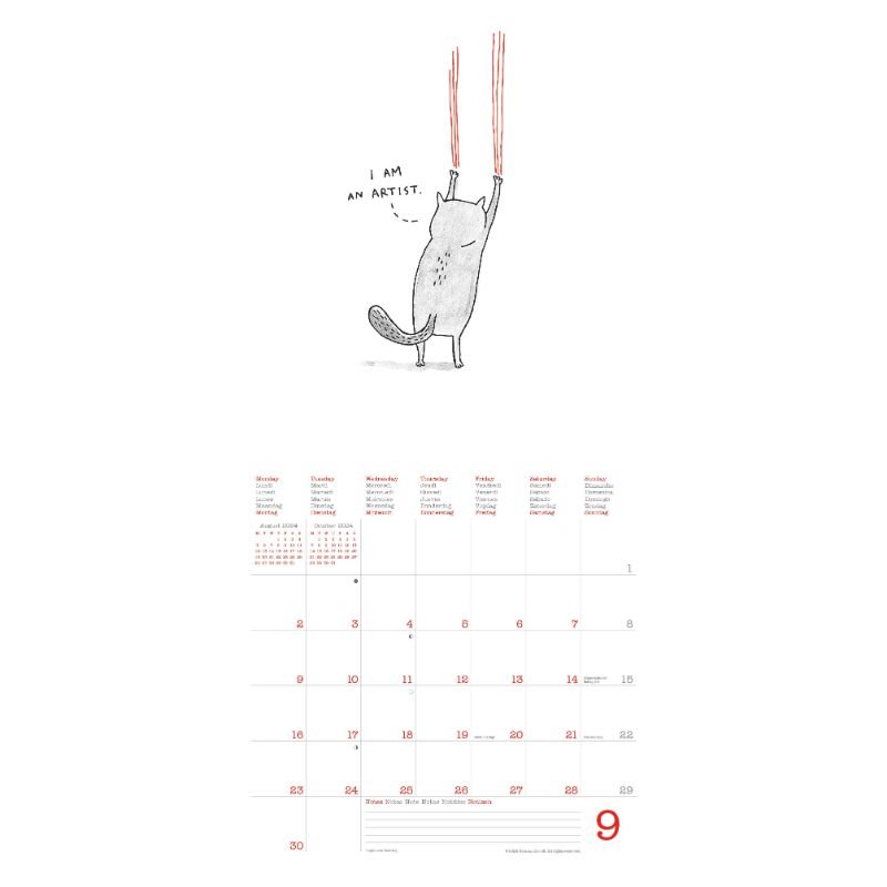 2024 A Cats Life Gemma Correll Wall Calendar Waterstones