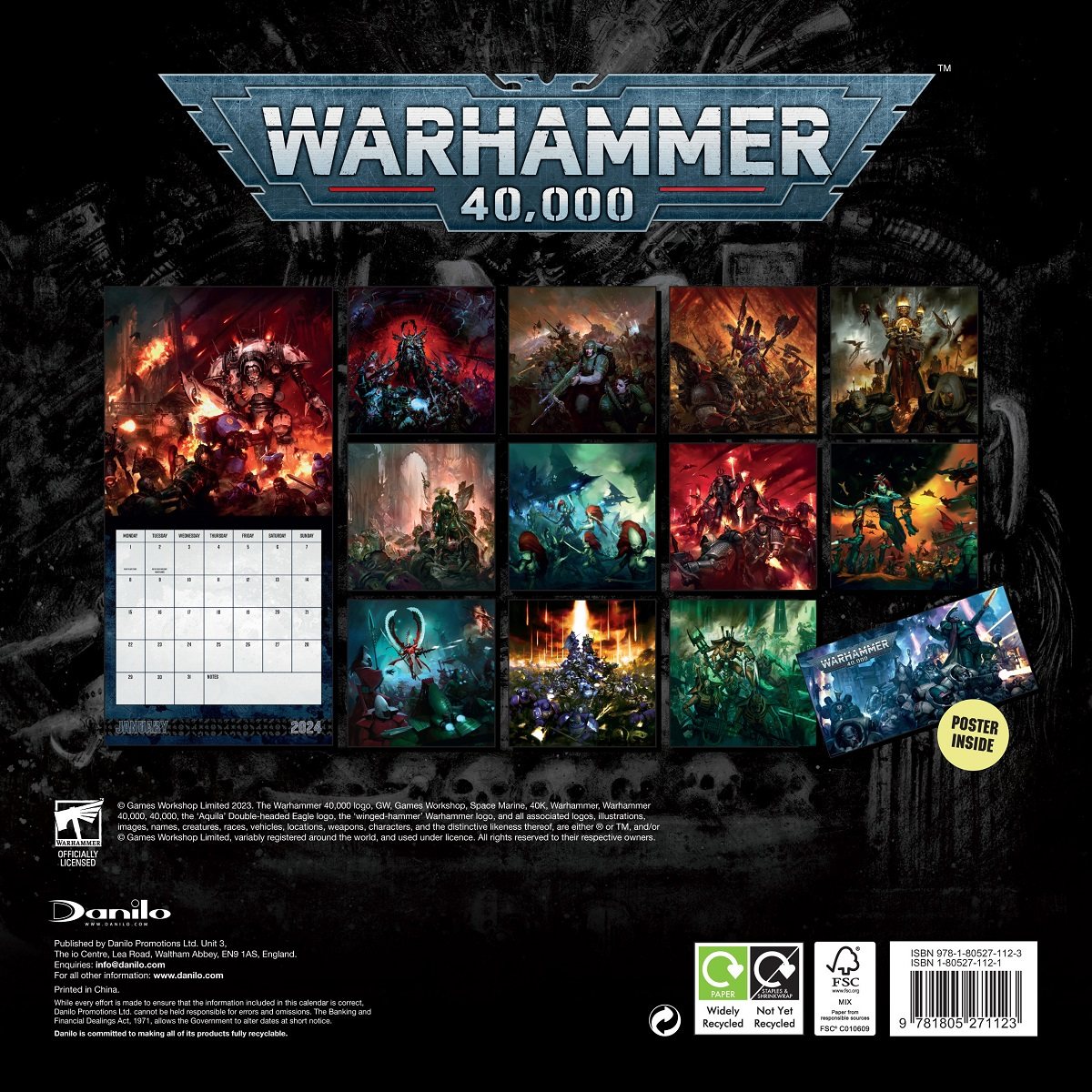 Warhammer 2024 Square Wall Calendar Waterstones