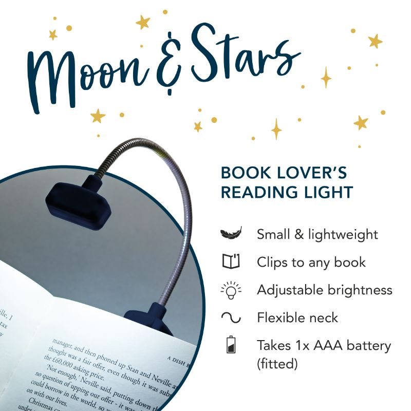Book Lover's Reading Light Moon & Stars Waterstones