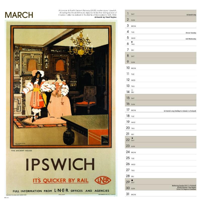 East Anglia Poster Art Nrm Wiro Wall Calendar 2025 Waterstones