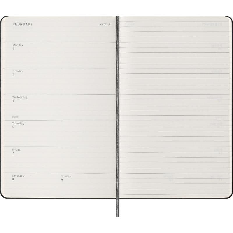 Black Weekly 18M Hard Large Diary 2024-2025 | Waterstones