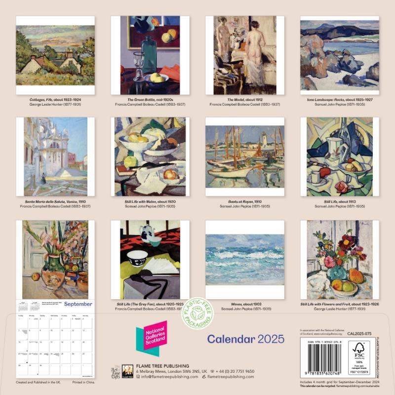 2025 National Galleries Of Scotland Wall Calendar by Flame Tree Studio