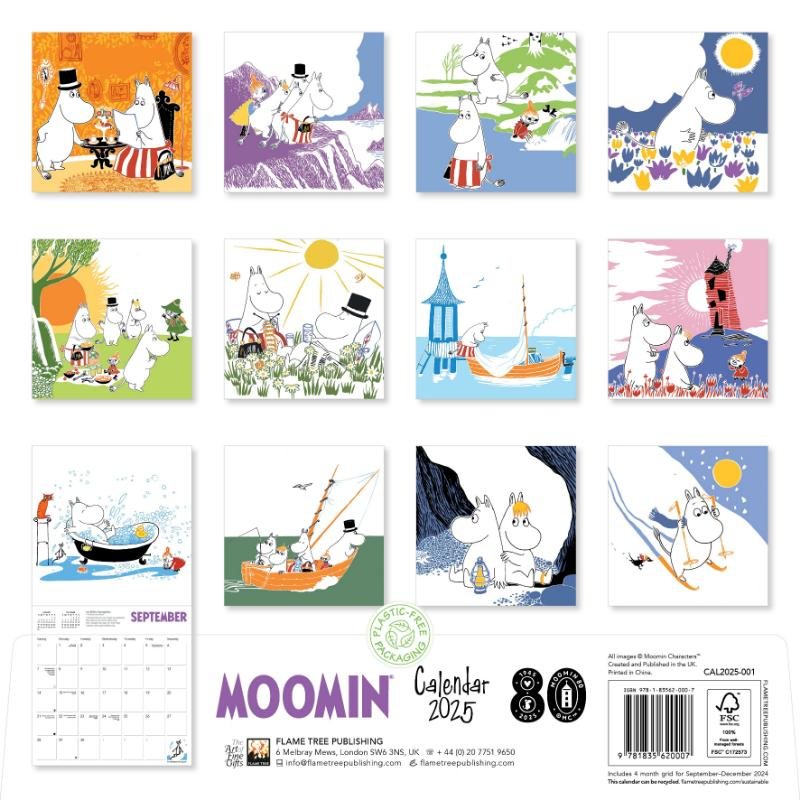 2025 Moomin Tove Jansson Wall Calendar by Flame Tree Studio Waterstones