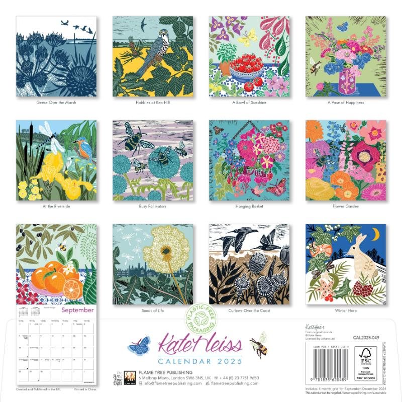 Kate Heiss Wall Calendar 2025 (Art Calendar) by Flame Tree Studio