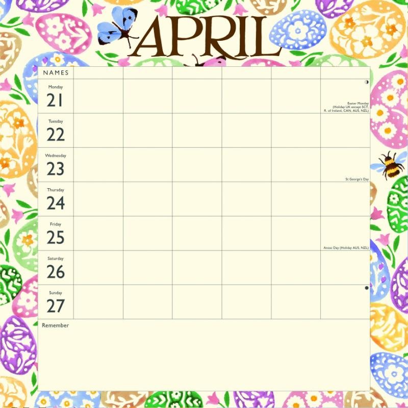 2025 Emma Bridgewater Family Wall Calendar Waterstones