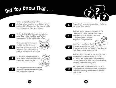 96 Facts About Taylor Swift: Quizzes, Quotes, Questions and More! (Paperback)