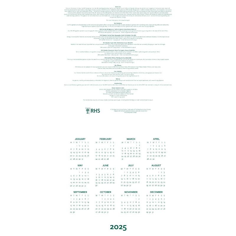 RHS Square Calendar 2025 Waterstones