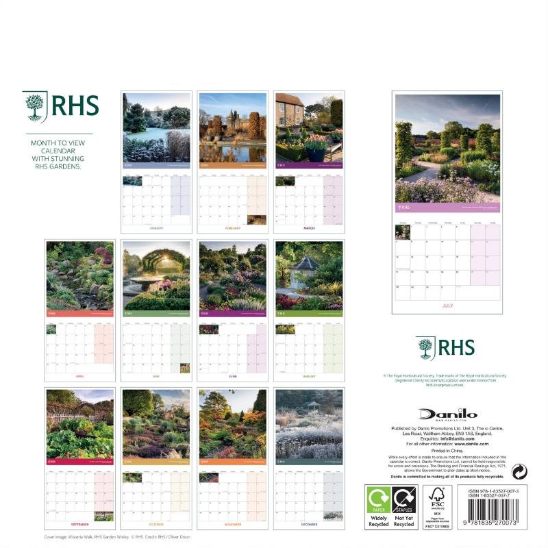 2025 Rhs Wall Calendar Env Waterstones