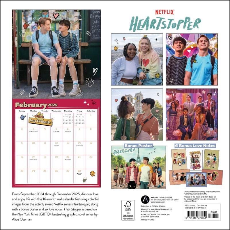 Heartstopper 16Month 20242025 Wall Calendar with Bonus Poster and