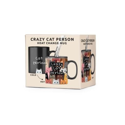 Crazy Gatto Man Sottobicchiere Quadrato 9x9 Cm - Gift Base - Finitura Lucida Con Supporto In Faesite - Regalo Originale Per Amanti Dei Gatti