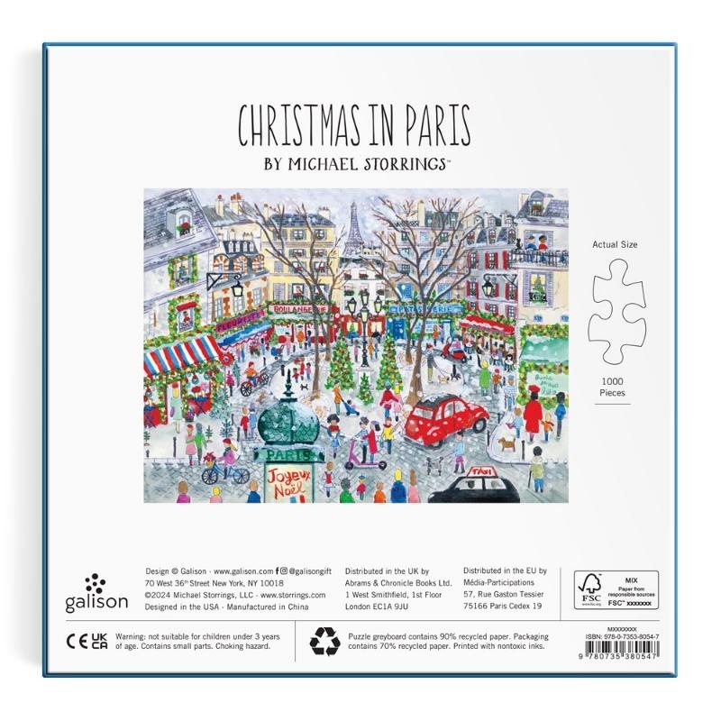 Galison Michael Storrings Christmas in Paris Foil Jigsaw Puzzle (1000