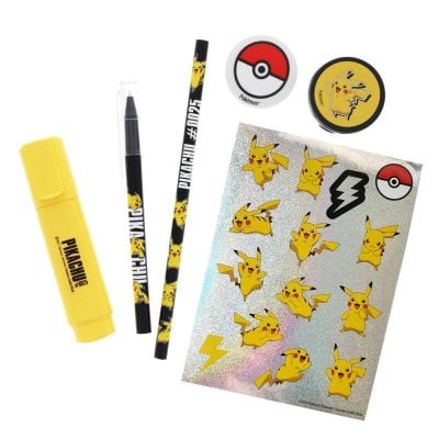 Pokémon Pikachu Schreibset – Notizbuch, Bleistifte, Lineal, Radierer, Spitzer & Block – Offiziell Lizenziert