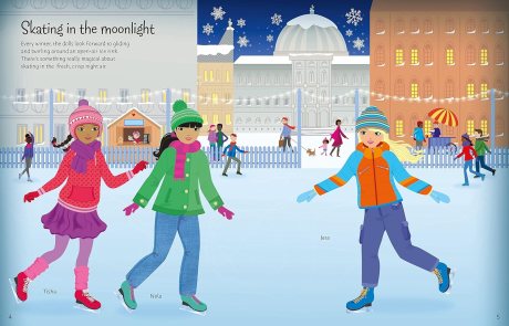 sticker dolly dressing winter wonderland by Fiona Watt, Non Taylor wedding shoes for men sip hot drinks at Size:S (6/8) Short A Line Dress