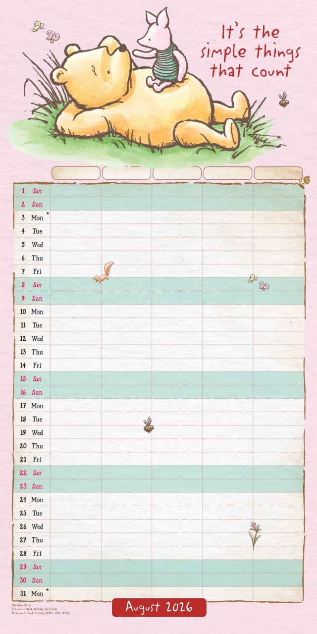 2026 Winnie The Pooh Family Calendar | Waterstones