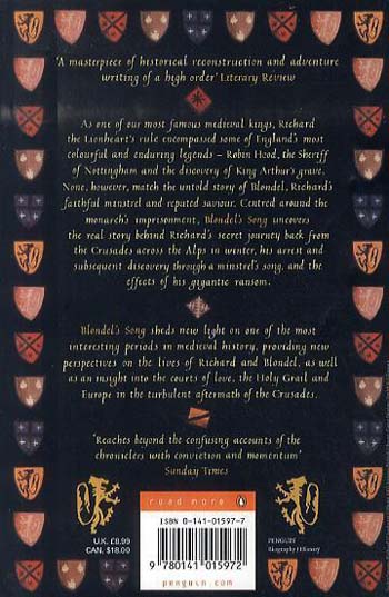 Blondel's Song: The capture, Imprisonment and Ransom of Richard the Lionheart (Paperback)