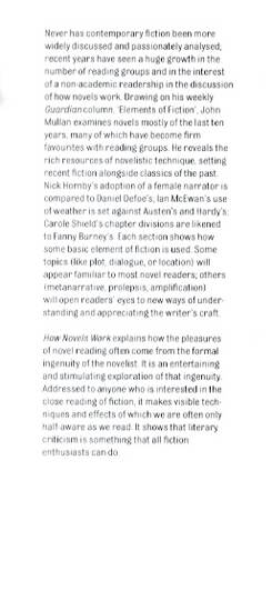How Novels Work (Hardback)