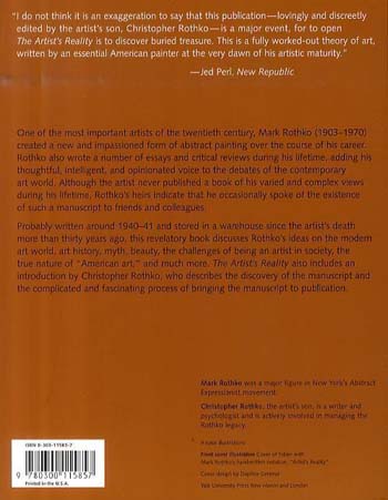 The Artist's Reality: Philosophies of Art (Paperback)