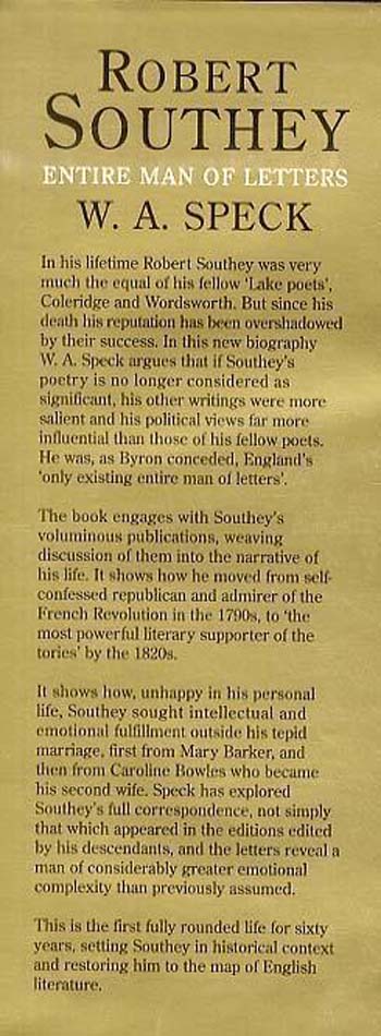 Robert Southey: Man of Letters (Hardback)