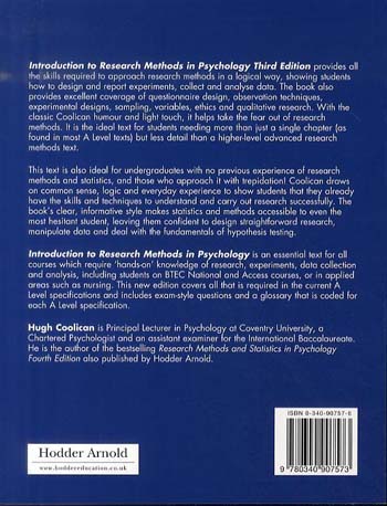 Introduction to Research Methods in Psychology Third Edition by Hugh ...