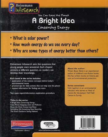 A Bright Idea: Conserving Energy - InfoSearch: You Can Save the Planet (Paperback)