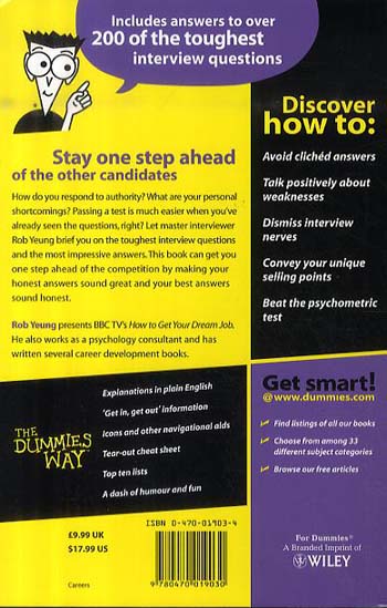 Answering Tough Interview Questions For Dummies (Paperback)