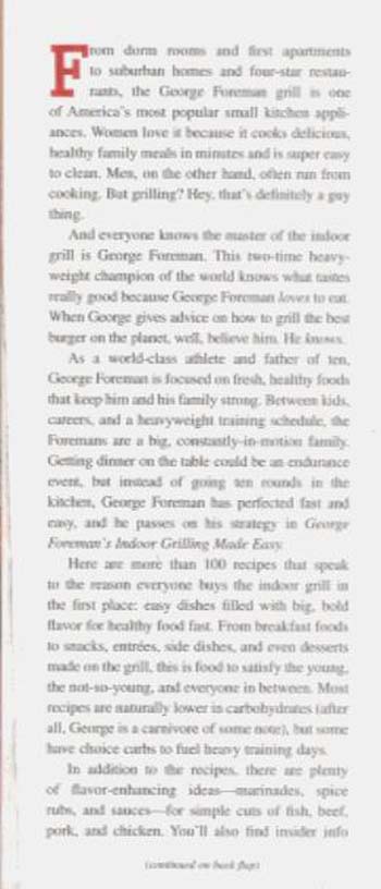 George Foreman's Indoor Grilling Made Easy: More Than 100 Simple, Healthy Ways to Feed Family and Friends (Hardback)