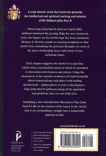 Memory and Identity by Pope John Paul II | Waterstones