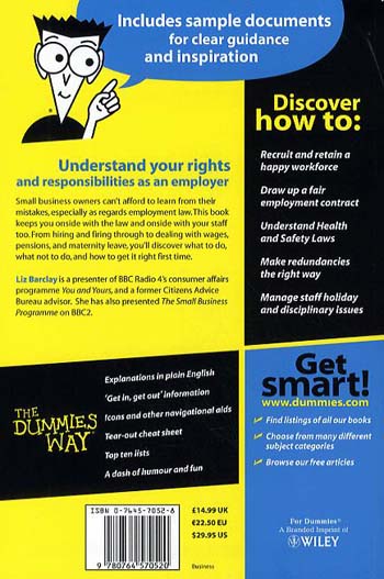 Small Business Employment Law For Dummies By Liz Barclay Waterstones