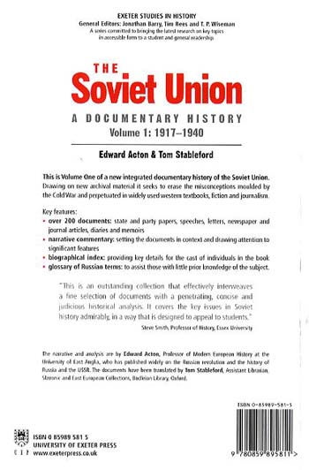 The Soviet Union: A Documentary History Volume 1: 1917-1940 - Exeter Studies in History (Paperback)