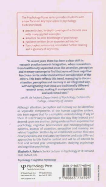 Attention, Perception and Memory: An Integrated Introduction (Paperback)