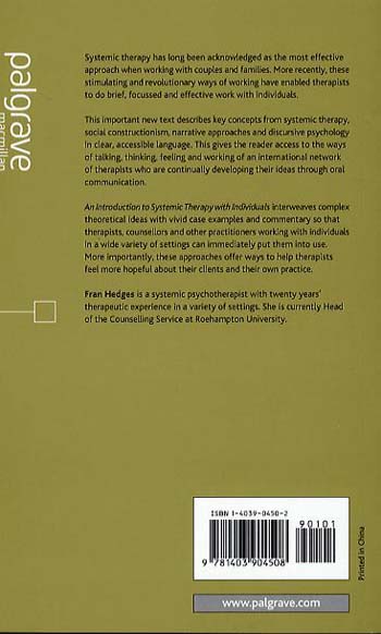 An Introduction to Systemic Therapy with Individuals: A Social Constructionist Approach - Basic Texts in Counselling and Psychotherapy (Paperback)