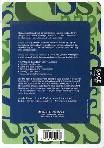 Writing and Presenting Research - Sage Study Skills Series (Paperback)