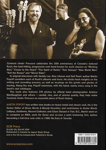 Contents Under Pressure: 30 Years of Rush at Home and Away (Paperback)