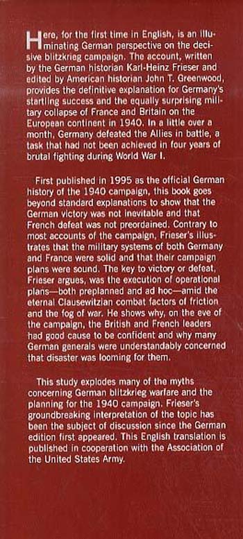 The Blitzkrieg Legend: The Campaign in the West, 1940 (Hardback)