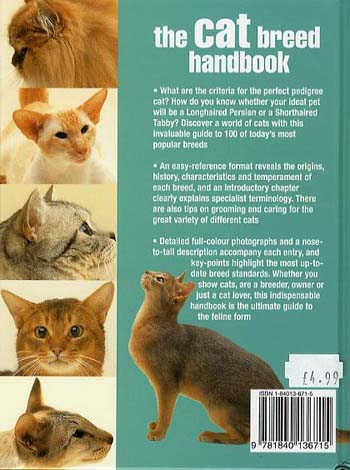 Cat Breed Handbook: The Complete Reference from Abyssinians to Siamese (Hardback)