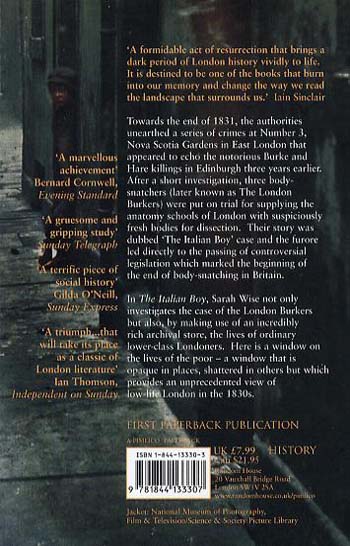 The Italian Boy: Murder and Grave-Robbery in 1830s London (Paperback)