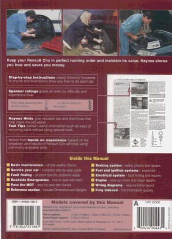 Renault Clio Petrol and Diesel Service and Repair Manual: 01-04 (Y Reg Onwards) - Haynes Service and Repair Manuals (Board book)