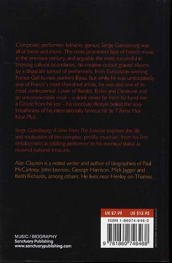 Serge Gainsbourg: View from the Exterior - Sanctuary Encores S. (Paperback)