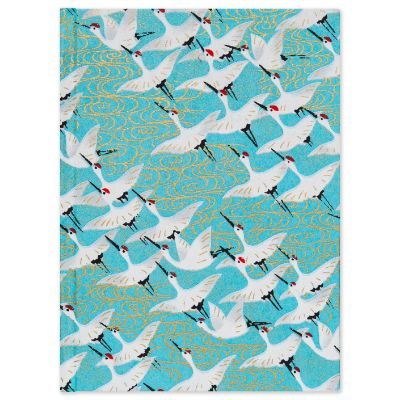 Cranes On Blue Pocket Notebook | Waterstones