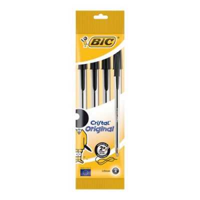 Bic Pens Cristal Original 4 Pack Black