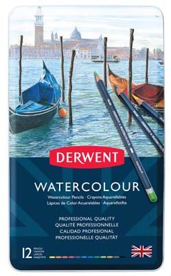 Derwent Watercolour Pencil Tin Set Of 12