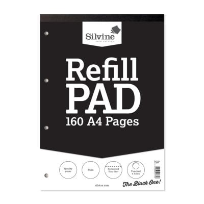 Silvine A4 Refill Pad - Plain(160 Pages)
