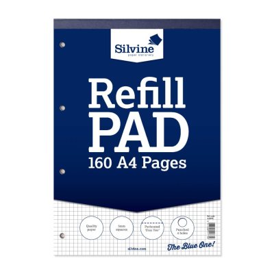 Silvine A4 Refill Pad - 5Mm Squares (160 Pages)