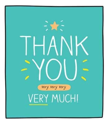 Thank You Very Much Card | Waterstones