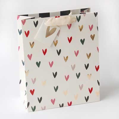 Scattered Coloured Hearts Gift Bag